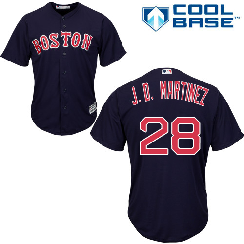 Red Sox #28 J. D. Martinez Navy Blue New Cool Base Stitched MLB Jersey - Click Image to Close